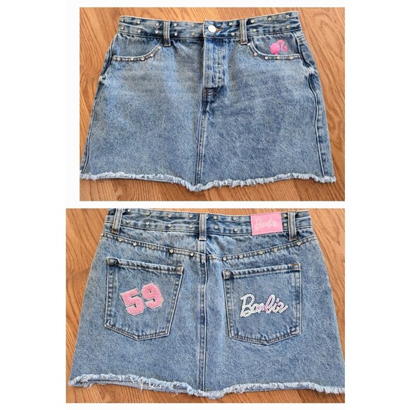 Barbie Forever 21 Embellished Denim Skirt Womens Jr Size Medium. - Picture 1 of 11